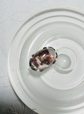 天然紫粉白幽灵双耳 925银镶嵌 diy手链