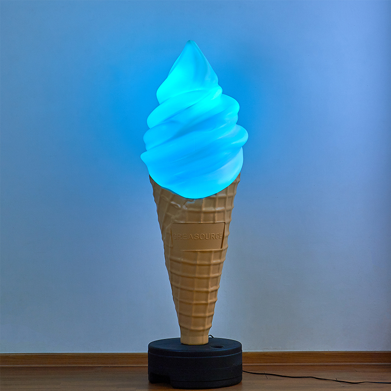 绿元冰淇淋模型灯箱大型仿真冰激凌模型灯1.5米七彩大模型灯包邮