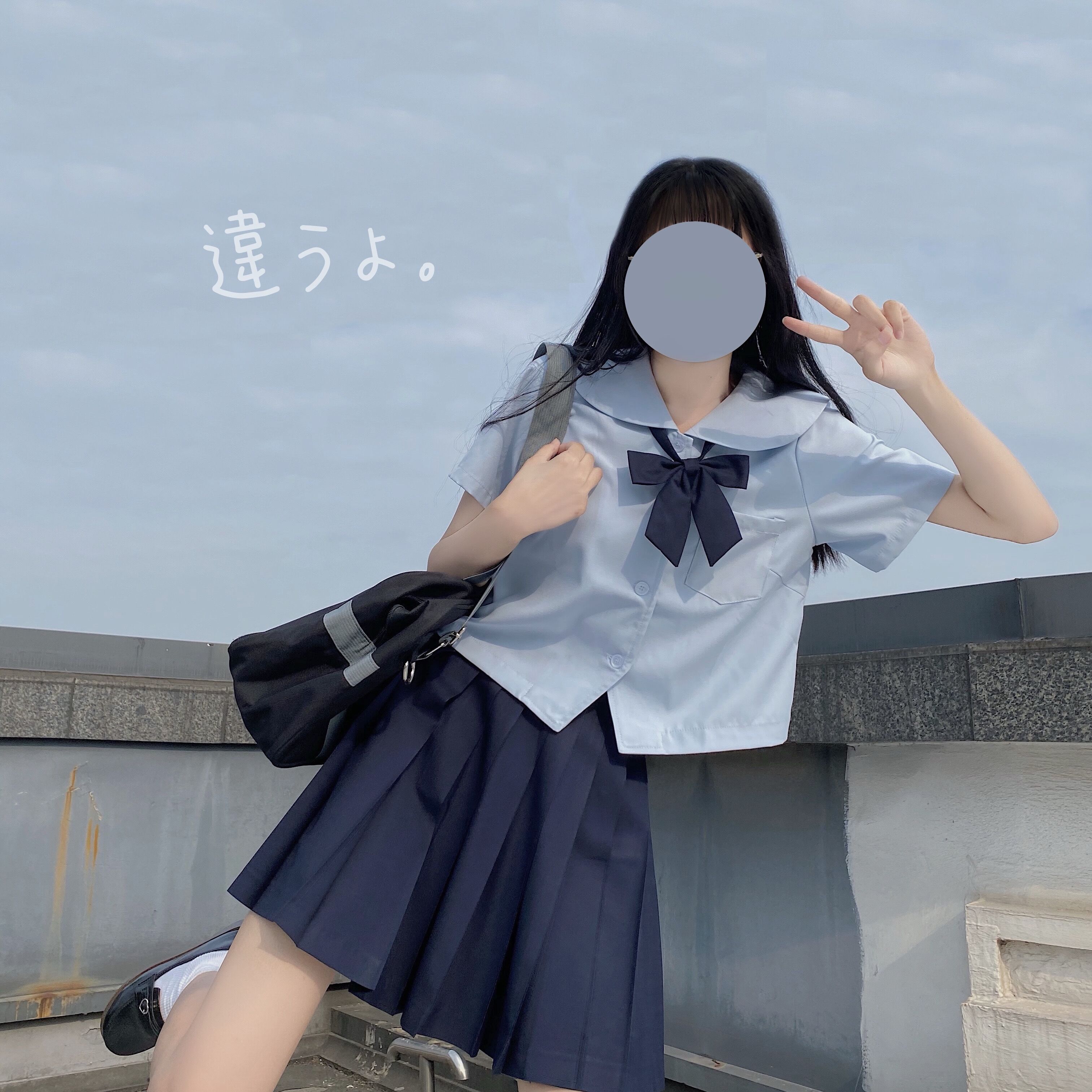 【喵酱JK】 白水茶无本关东关西札幌襟JK制服水手服短袖夏服 现货 - 图3