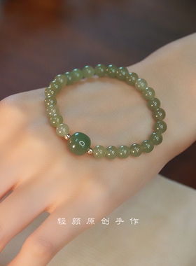 天然和田玉手链ins小众高级感女