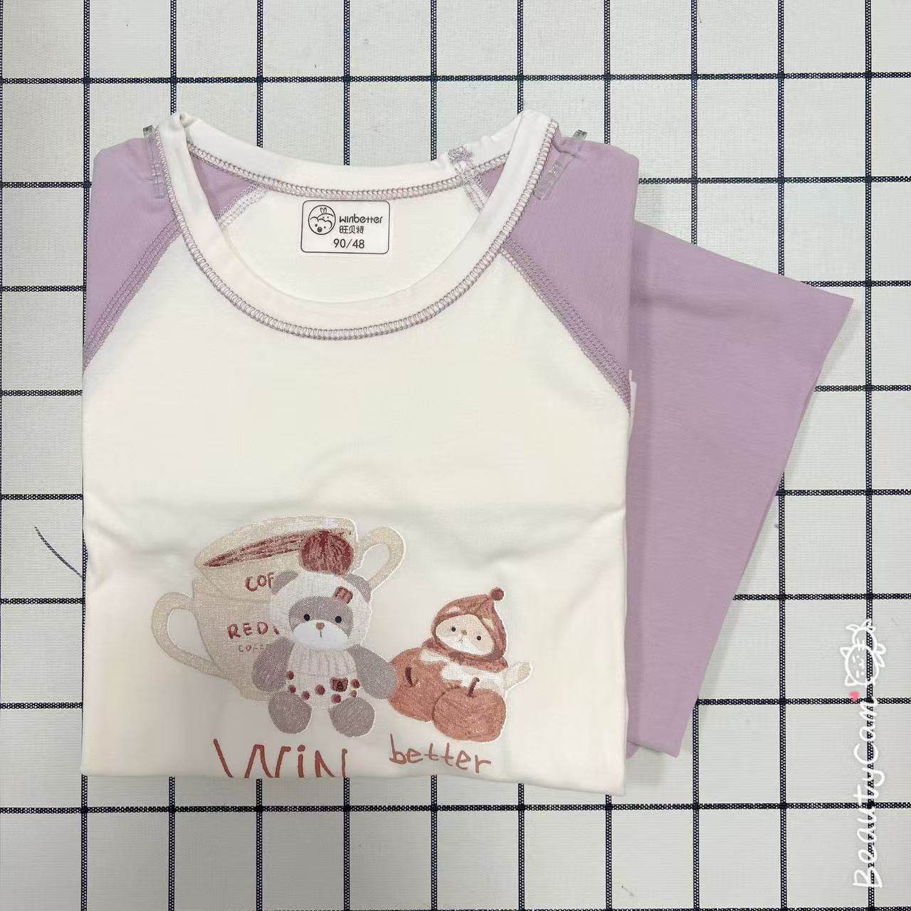 旺贝特儿童内衣套装女小童纯棉秋衣秋裤无骨莱卡棉秋冬睡衣家居服,淘宝优惠券,粉丝福利购,淘宝优惠卷