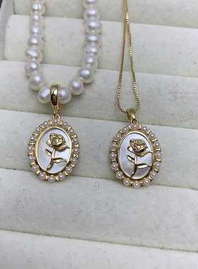 卡扣式设计白贝吊坠方便佩戴白贝