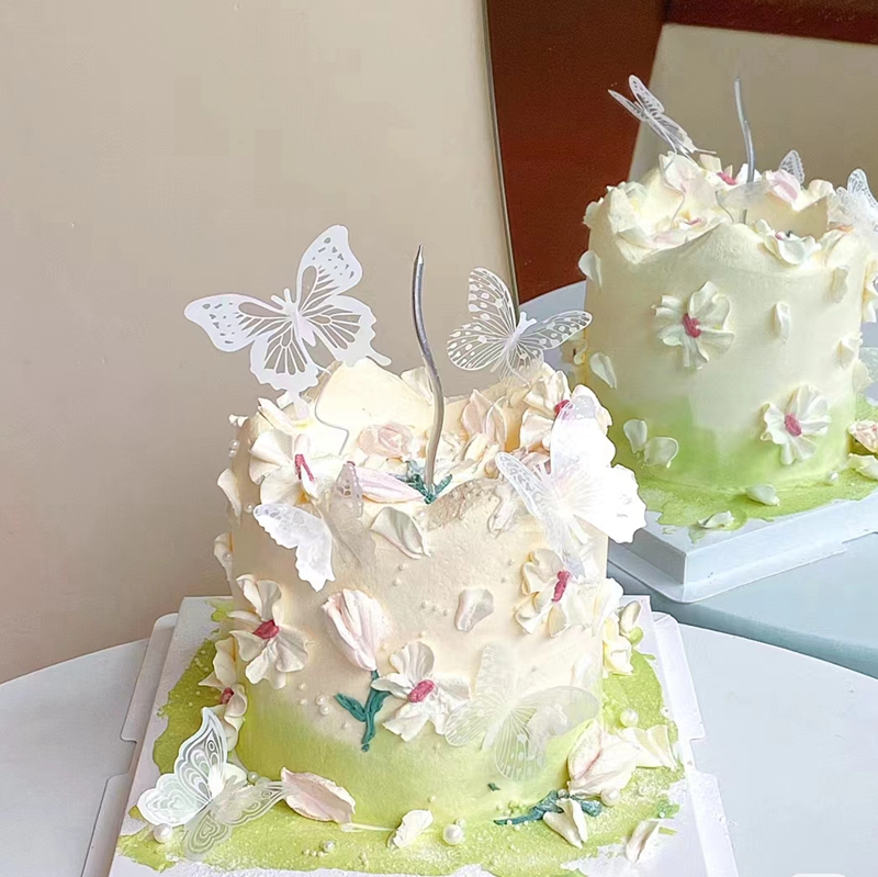 爆款蝴蝶仙女氛围感蛋糕装饰幻彩亚克力蝴蝶插件女神女生生日装扮 - 图1
