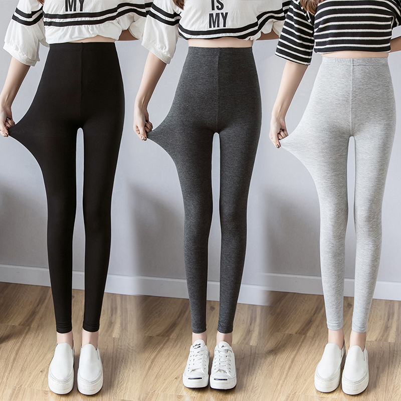 莫代尔秋裤薄款女士内穿高腰高弹外穿秋冬打底裤大码加厚保暖棉裤