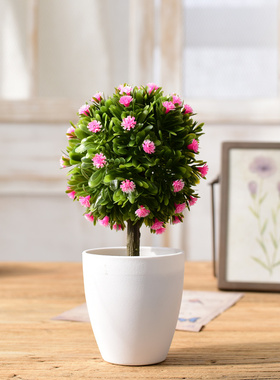 仿真花绿植尤加利叶假花塑料花小盆栽客厅摆设装饰花餐桌室内摆件