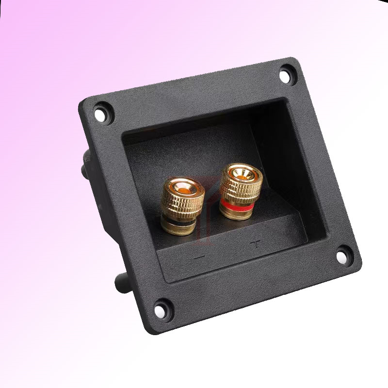新品方形纯铜音箱接线盒发烧音箱尺寸长75mm宽55mm两位端子