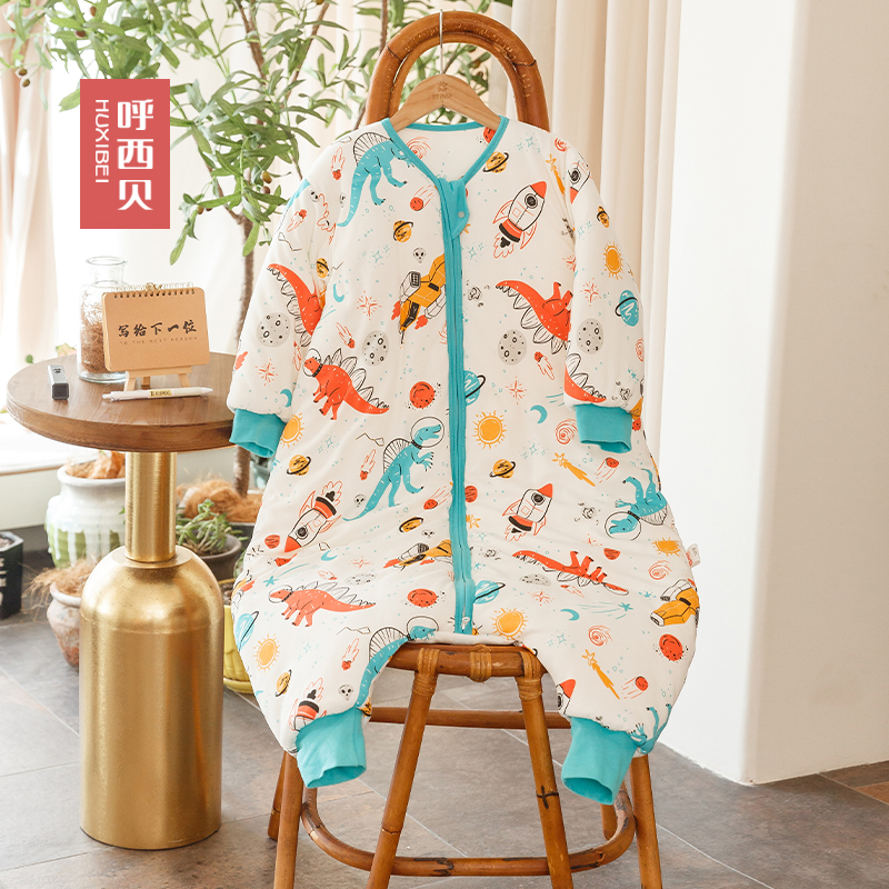 【240g棉】呼西贝冬季加厚款夹棉睡袋儿童防踢被孩子分腿睡袋睡衣