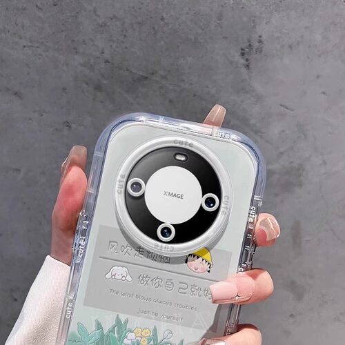 可爱小丸子适用华为mate80pro手机壳新女款彩绘pura80pro卡通高级感m50带支架mt40p硅胶全包mate60防摔保护套 - 图2