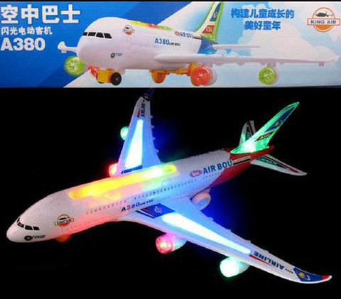 空中巴士A380儿童电动玩具飞机模型声光 拼装组装 闪光客机大号