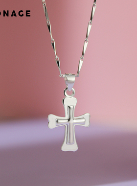 天果十代925银宝宝十字项链