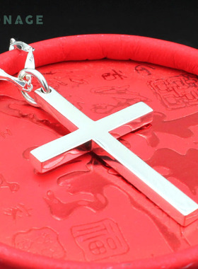 足银银十字架潮牌刻字男生日礼物