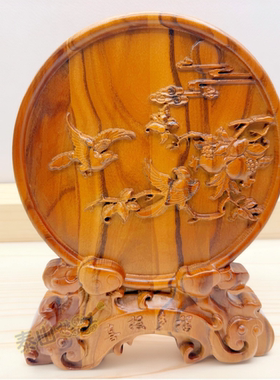 实木福字中式桌面招财摆件