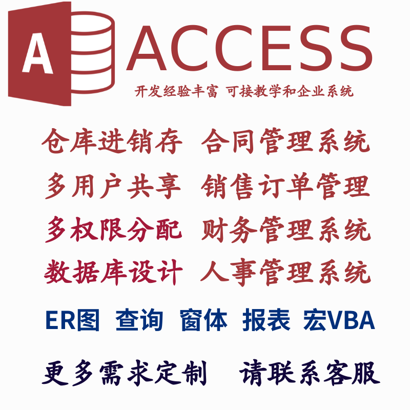 Access数据库代做查询ER图宏窗体报表VBA设计报告SQL语句设计报告 - 图0