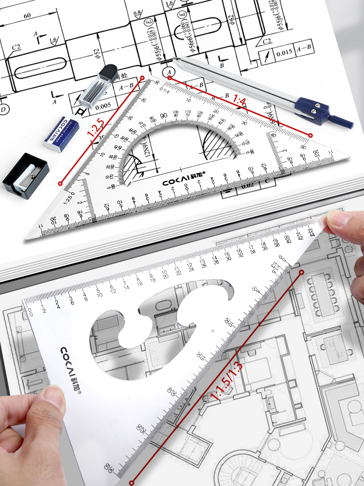 工程机械绘图制图工具套装包绘图板大学生建筑图学土木设计化工专业级cad画图作图圆规工科工业仪器尺规分规 - 图1