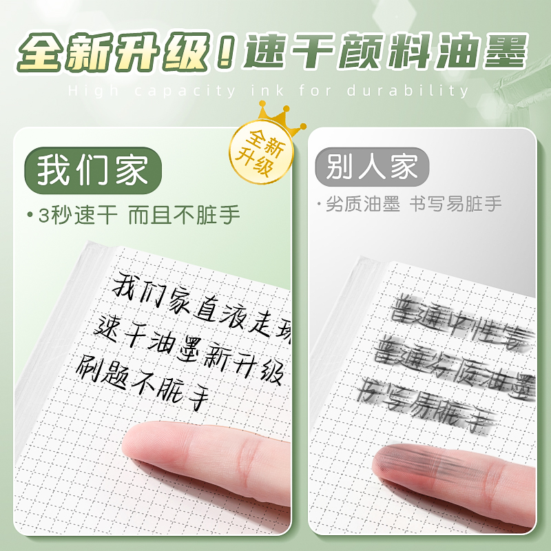 高颜值可替换芯直液式走珠考试中性笔速干全针管型水性签字0.5学生笔记刷题专用黑色水笔碳素日系圆珠笔文具 - 图3