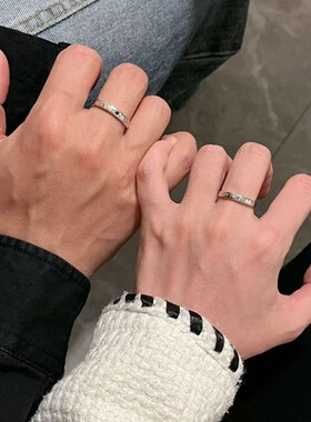 坠入星辰莫桑钻情侣对戒可调节