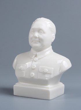 邓小平半身雕塑像汽车德化白瓷