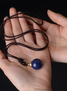 天然老矿青金石水晶帝王青香薰瓶可加精油或香水情侣礼物蓝色水晶