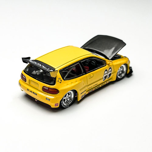 POPRACE 1:64 本田 思域 EG6 MK5 月亮眼 改装 合金汽车模型 - 图0