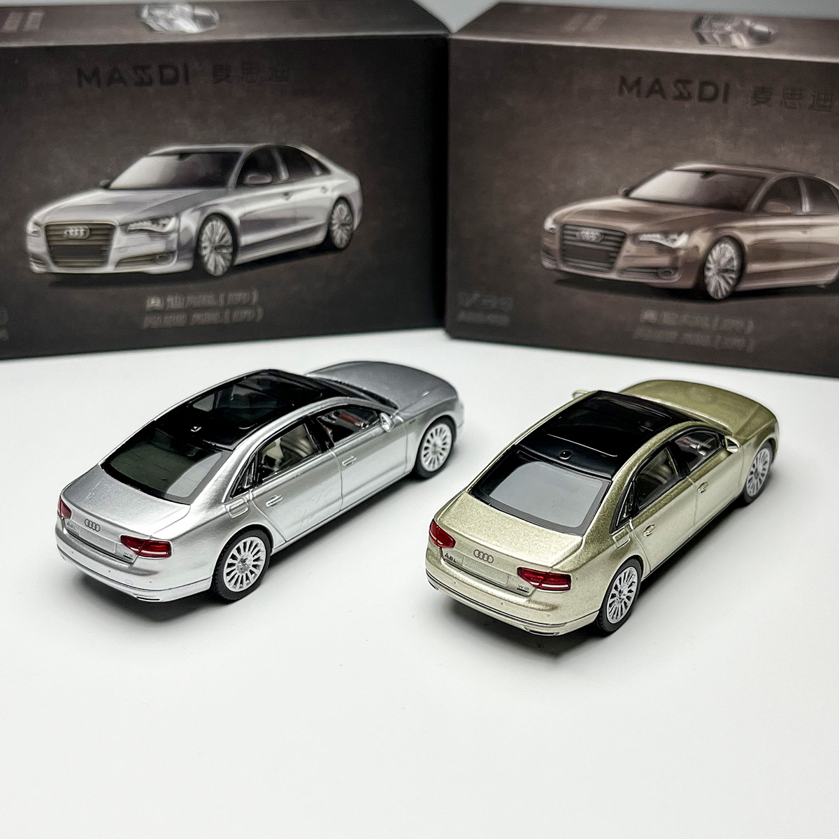 现货 麦思迪 1:64 奥迪 AUDI A8L D4 仿真 合金汽车模型 收藏 - 图0