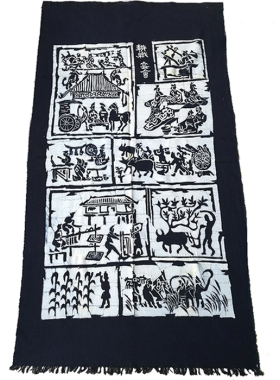 特价云南部落精品手工蜡染壁画桌布民族特色竖幅装饰中国隔断门帘
