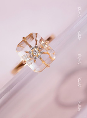 【星光方糖】高仿白水晶爆款芒星方形项链女复古轻奢高级感锁骨链