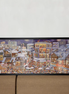 蜡笔小新1000片拼图实木相框70x50cm500片35x50拼图相框装裱