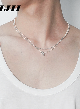 925纯银简约男橄榄球项链