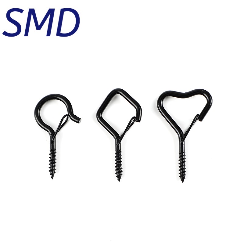 Q形挂钩悬挂吊篮吊钩螺丝 防脱落黑螺纹吊钩螺栓问号勾彩灯羊眼钩,淘宝优惠券,粉丝福利购,淘宝优惠卷