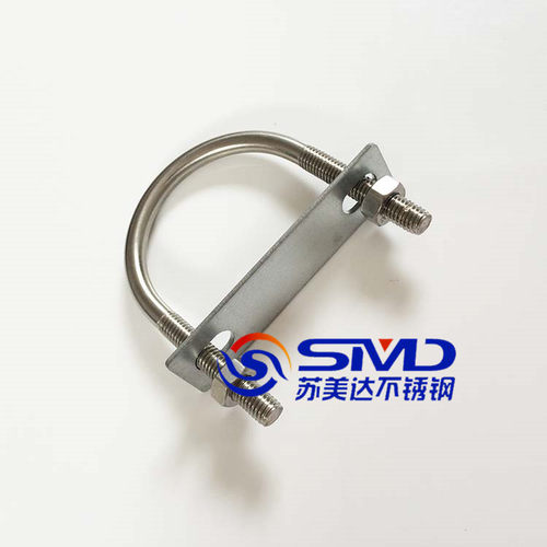 304不锈钢加长u型螺丝带挡板u型管卡U型直角螺栓方形卡箍骑马管箍 - 图0
