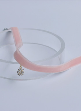 甜欲少女风粉丝绒Choker锁骨链