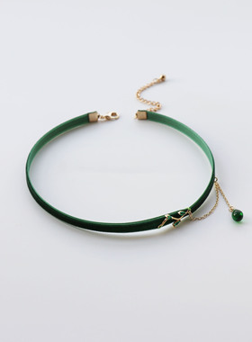 项链拍三免一春日限定绿色气质