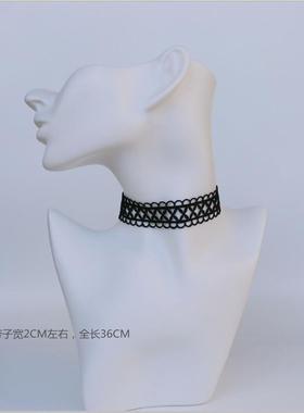 镂空简约宽颈带项圈遮颈纹蕾丝