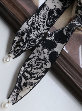 雪纺长款系带女水墨画多种用法