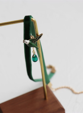 choker手作风丝绒项圈水滴吊坠