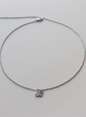 choker温柔风锆石925银锁骨链