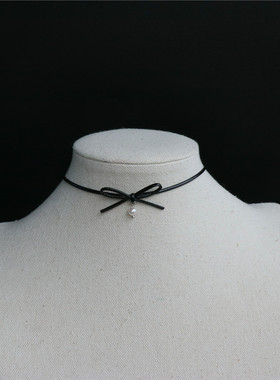 miu系甜美少女简约蝴蝶结细项圈