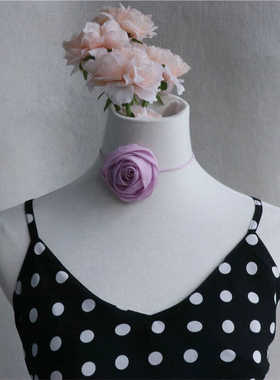 长款细颈带可调节花朵裙子配饰女