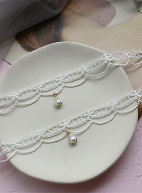 choker白色蕾丝系带项圈脖子饰品