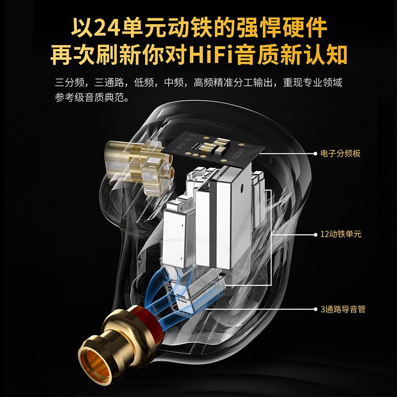 CCA APEX 24二十四单元动铁有线耳机入耳式监听HiFi高保真耳塞,淘宝优惠券,粉丝福利购,淘宝优惠卷