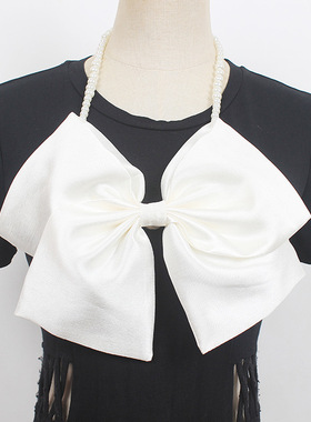 设计感大蝴蝶结卫衣胸针项链装饰衣服带别针网红夸张头饰超大发夹