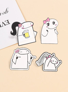卡通女生粉色蝴蝶结徽章胸针饰品