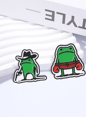 趣味搞怪小青蛙金属胸针徽章饰品