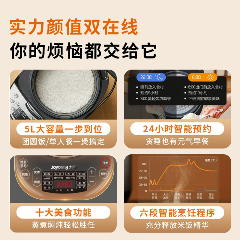 九阳电饭煲家用电饭锅多功能智能官方正品大容量煮饭锅3-6-8人