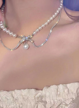 她的盛宴明星同款饰品打结珍珠耳钉银针耳坠章绾歌发饰