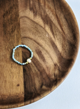 彩色小珠子戒指2025原创设计天然石女小众设计感高级气质食指戒