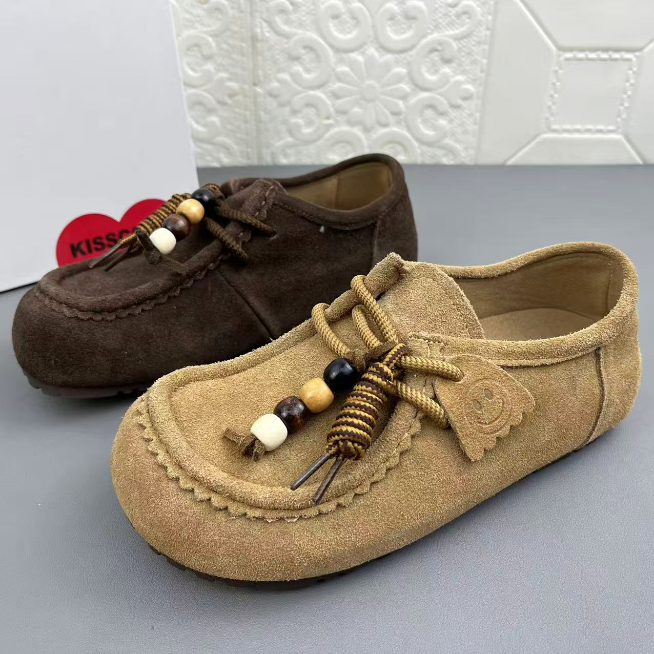 奥莱撤柜处理时尚休闲真皮博肯女鞋高品质新款防滑耐磨系带单鞋清 - 图0