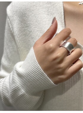 小众哑光松本奈惠同款「S925 纯银」指环韩系 ins 博主穿搭指环
