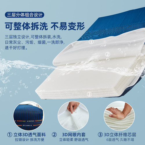 穗欣纯3D丝床垫可全水洗透气儿童榻榻米4d5D6D无胶空气纤维席梦思 - 图1
