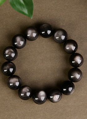 银曜石银曜石单圈手链饰品黑曜石